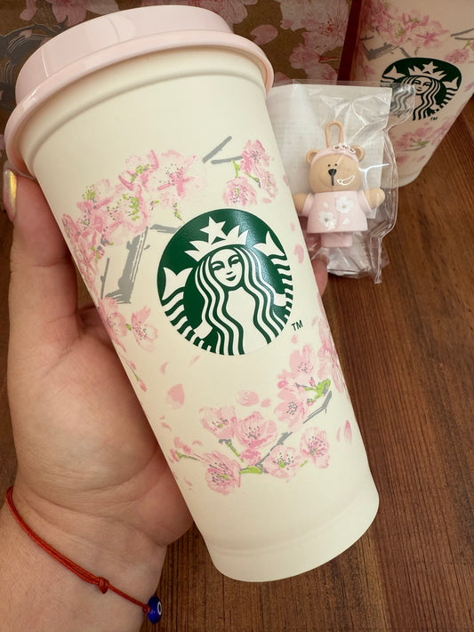 2025 Starbucks Japón Sakura Set reusable y stopper