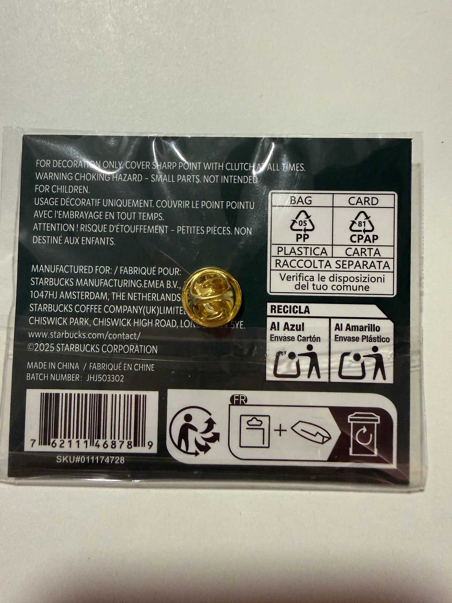 2025 STARBUCKS EUROPA PIN JENGIBRE