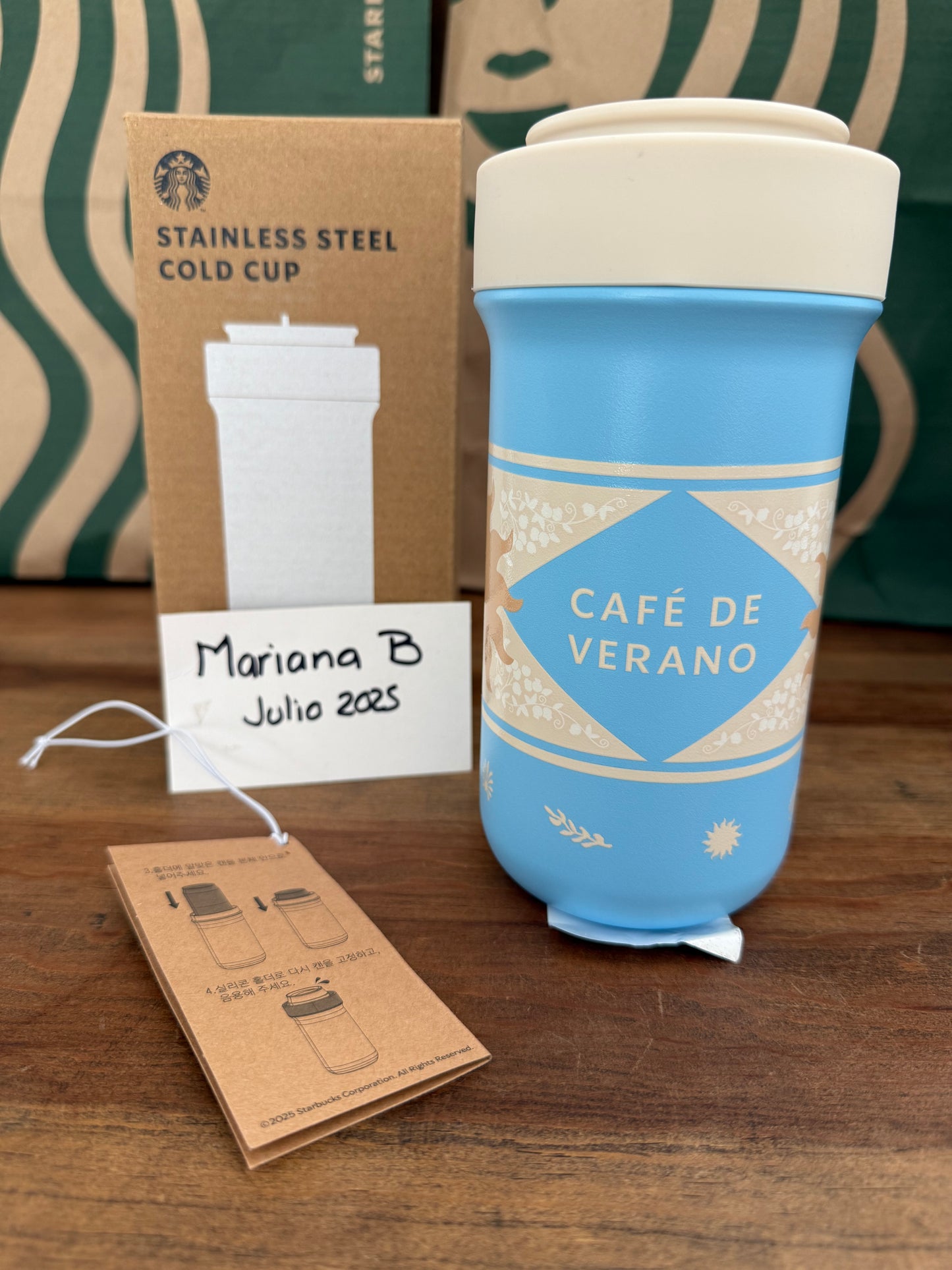 2025 Starbucks Cold cup y soporte para latas Café de Verano